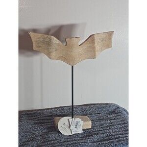 Adams&Co Wood Bat On Stand Halloween 12" Tall, 10" Wide